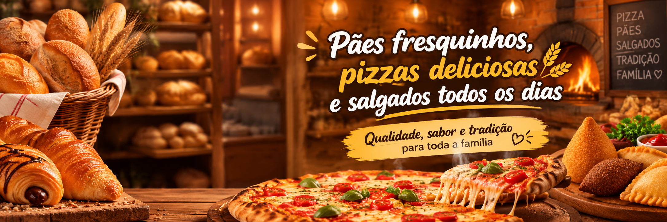 Banner da empresa Padaria e Pizzaria dos Irmãos