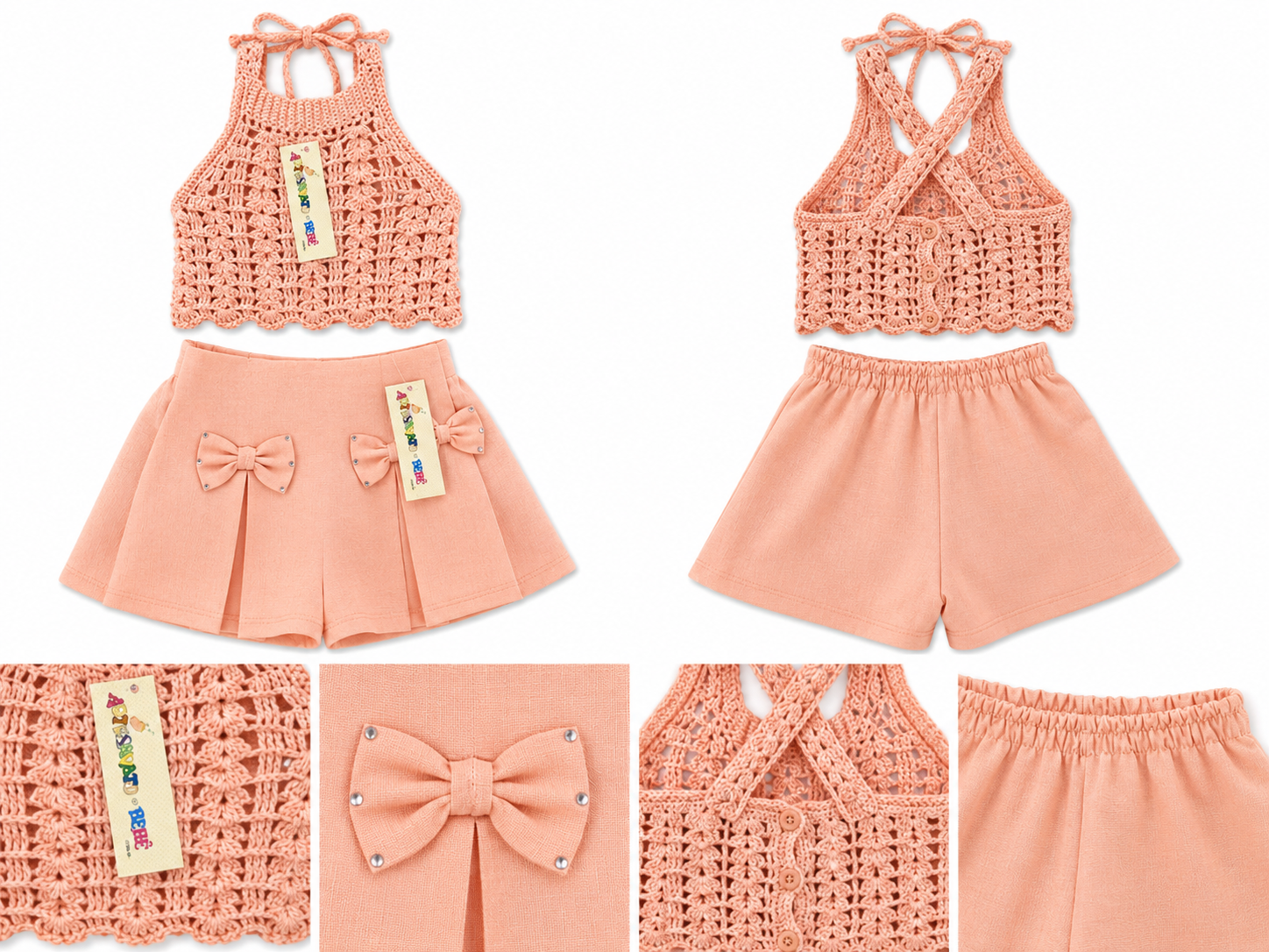 Conjunto Infantil Menina Crochê