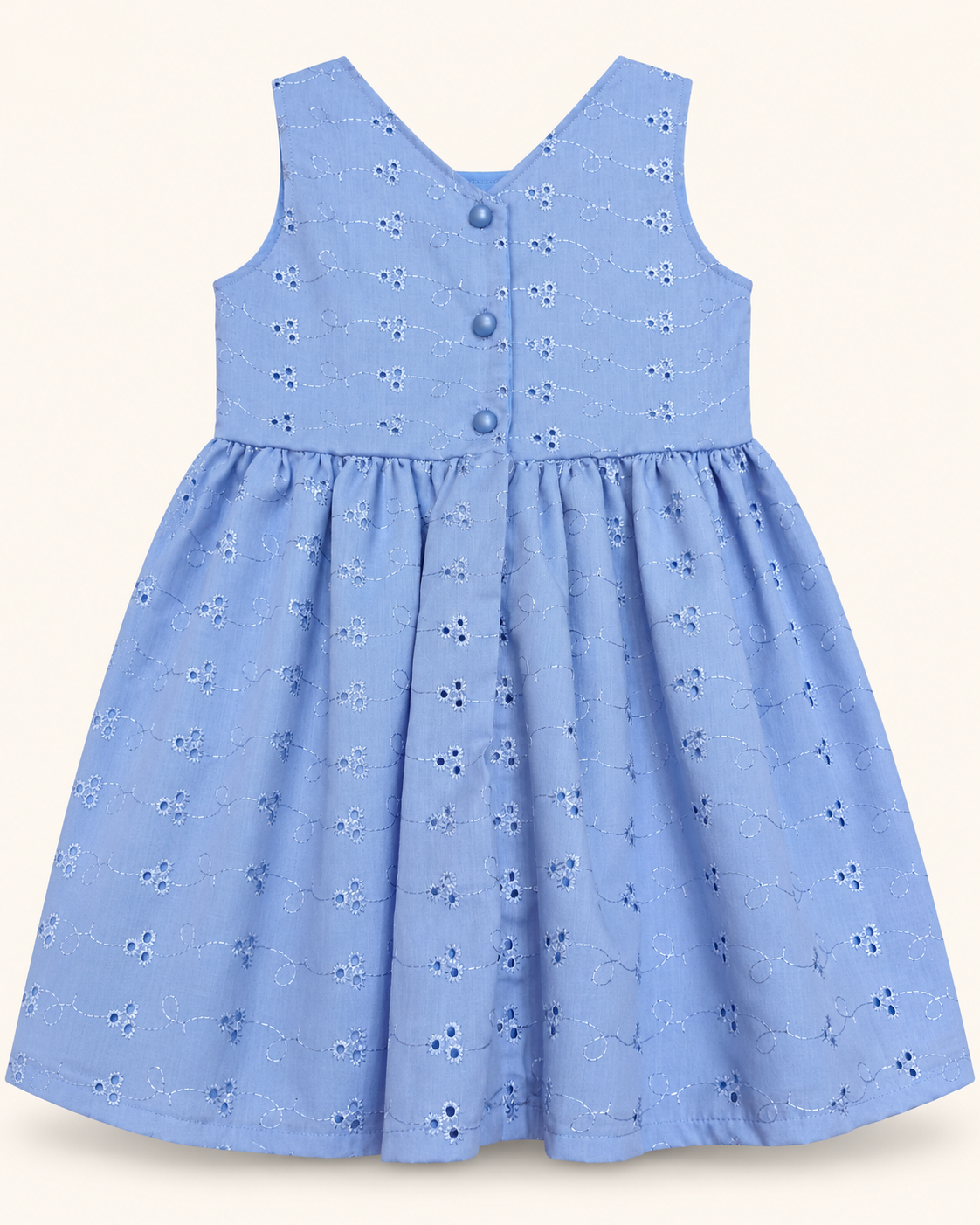 Vestido Infantil Jardim Azul Bordado - foto 2