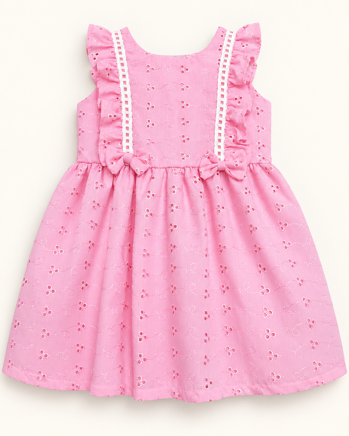 Vestido Infantil Encanto Rosa com Babados